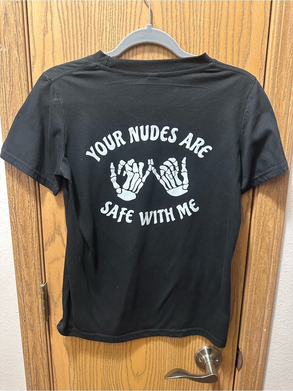 Black Graphic Tee "Your Nudes Are Safe With Me"